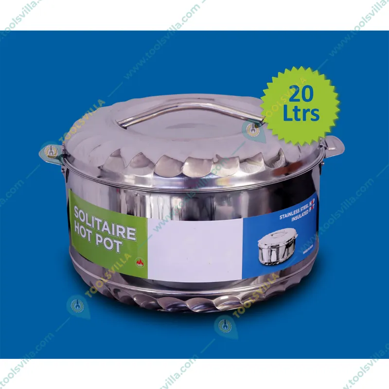 Premium Quality Stainless Steel Casserole/ Hotpot, 20 Lts Capacity